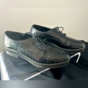 Aldo Black Lace Up Oxfords with stud detailing